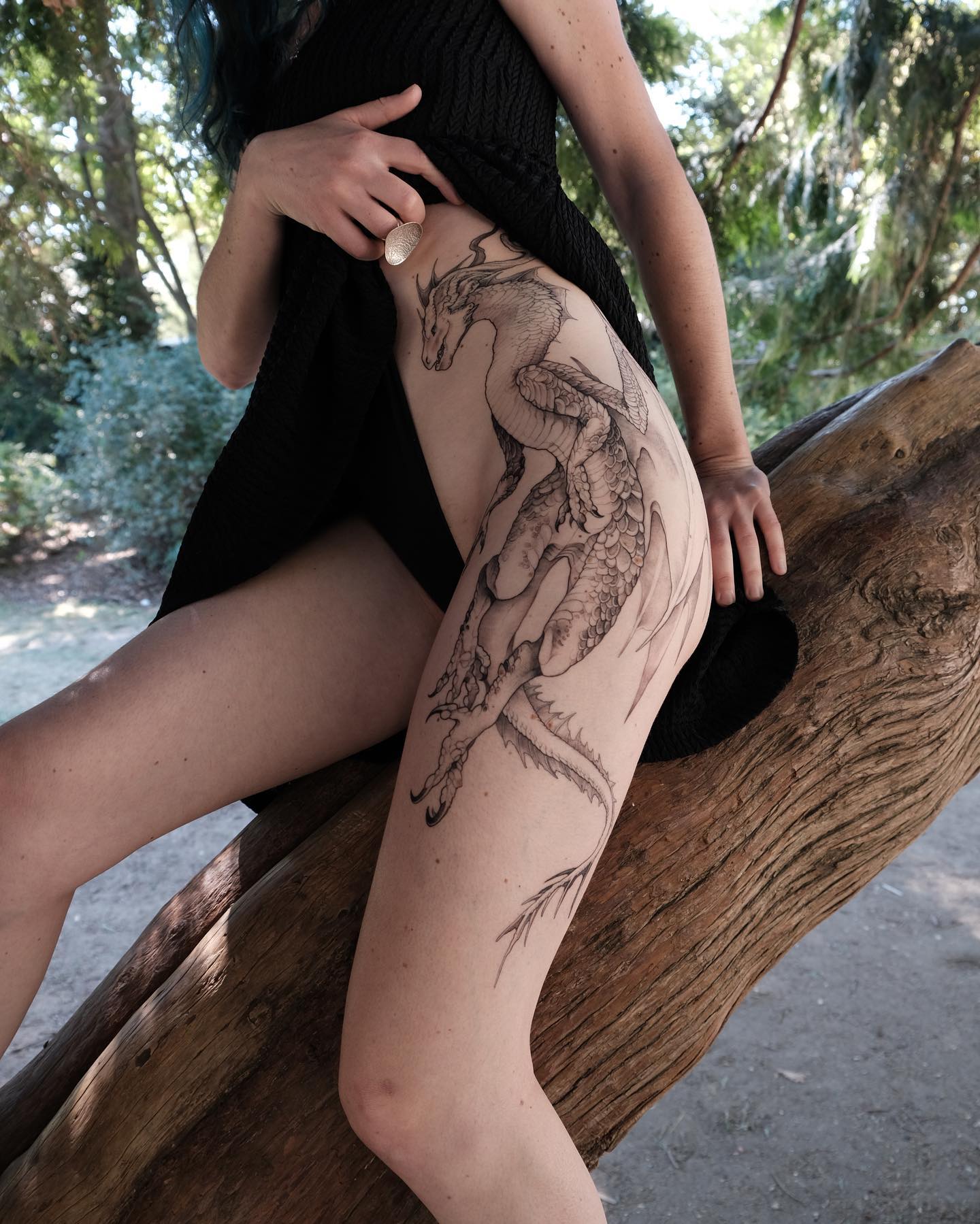 This giant hip tattoo will suit women who like bold and quirky tattoos. If you want to show your true power and your inner sensibility, this will suit you. Just know that everyone will think of you as a tough and strong little lady.
